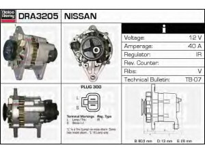 DELCO REMY DRA3205N kintamosios srovės generatorius 
 Elektros įranga -> Kint. sr. generatorius/dalys -> Kintamosios srovės generatorius
23100-18G02, LR140-415, LR140-415B