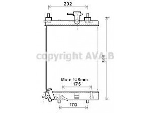 AVA QUALITY COOLING DU2070 radiatorius, variklio aušinimas 
 Aušinimo sistema -> Radiatorius/alyvos aušintuvas -> Radiatorius/dalys
16400B2200, 16400B2201
