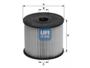 UFI 26.003.00 kuro filtras 
 Techninės priežiūros dalys -> Papildomas remontas
1906-77, 1906-A5, 9401906768, 1906-76