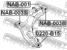 FEBEST NAB-003S valdymo svirties/išilginių svirčių įvorė 
 Ašies montavimas/vairavimo mechanizmas/ratai -> Valdymo svirtis/pasukamosios svirties sujungimas -> Montavimas/sutvirtinimas
54500-4M501, 54501-4M501