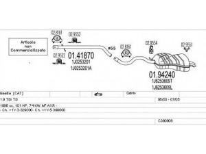 MTS C380806012045 išmetimo sistema 
 Išmetimo sistema -> Išmetimo sistema, visa