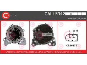 CASCO CAL15342GS kintamosios srovės generatorius 
 Elektros įranga -> Kint. sr. generatorius/dalys -> Kintamosios srovės generatorius
036903024D, 036903024H, 036903024HX