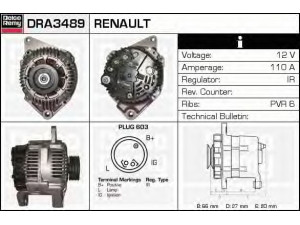 DELCO REMY DRA3489 kintamosios srovės generatorius 
 Elektros įranga -> Kint. sr. generatorius/dalys -> Kintamosios srovės generatorius
7700424574, 7700860466, 7700880466