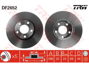 TRW DF2652 stabdžių diskas 
 Dviratė transporto priemonės -> Stabdžių sistema -> Stabdžių diskai / priedai
4A0615301C, 8E0615301Q, 8E0615301Q