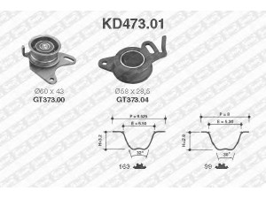 SNR KD473.01 paskirstymo diržo komplektas 
 Techninės priežiūros dalys -> Papildomas remontas
MD050125, MD050135, MD329625, 23357-42030