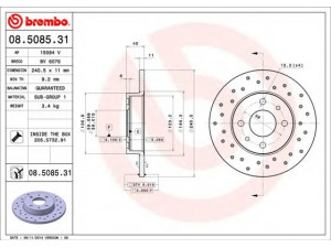 BRECO BV 6076 stabdžių diskas 
 Stabdžių sistema -> Diskinis stabdys -> Stabdžių diskas
51885456