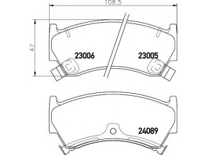 HELLA 8DB 355 009-821 stabdžių trinkelių rinkinys, diskinis stabdys 
 Techninės priežiūros dalys -> Papildomas remontas
410600M892