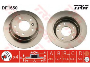 TRW DF1650 stabdžių diskas 
 Dviratė transporto priemonės -> Stabdžių sistema -> Stabdžių diskai / priedai
1619173, 1619174, 1629748, 5022662