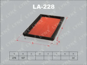 LYNXauto LA-228 oro filtras 
 Techninės priežiūros dalys -> Techninės priežiūros intervalai
5025071, 5025082, 16500-2J201, 16546-0Z000