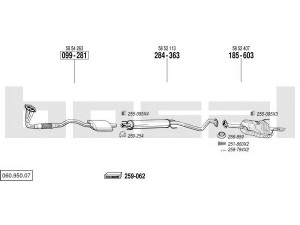 BOSAL 060.950.07 išmetimo sistema 
 Išmetimo sistema -> Išmetimo sistema, visa