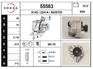 EAI 55583 kintamosios srovės generatorius 
 Elektros įranga -> Kint. sr. generatorius/dalys -> Kintamosios srovės generatorius
FMR8107029, 068903025L, 069903017