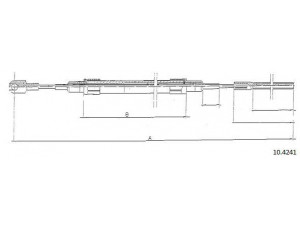 CABOR 10.4241 trosas, stovėjimo stabdys 
 Stabdžių sistema -> Valdymo svirtys/trosai
34411152690