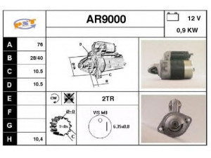 SNRA AR9000 starteris 
 Elektros įranga -> Starterio sistema -> Starteris
530006, 533051, 533052, 536611