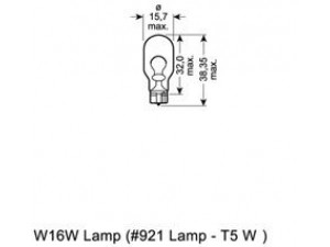 OSRAM 921-02B lemputė, indikatorius; lemputė, galinis žibintas; lemputė, stabdžių žibintas; lemputė, galinis rūko žibintas; lemputė, atbulinės eigos žibintas; lemputė, galinis žibintas; lemputė, stovėjimo žibintas; lemputė, padėtis/atšvaitas; lemputė, indikatorius; lem 
 Kėbulas -> Transporto priemonės galas -> Stabdžių žibintas/dalys -> Lemputė, stabdžių žibintas