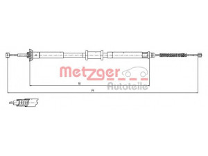 METZGER 12.0715 trosas, stovėjimo stabdys 
 Stabdžių sistema -> Valdymo svirtys/trosai
46845902