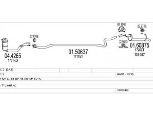 MTS C070490010252 išmetimo sistema 
 Išmetimo sistema -> Išmetimo sistema, visa