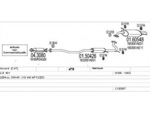 MTS C120007000035 išmetimo sistema 
 Išmetimo sistema -> Išmetimo sistema, visa