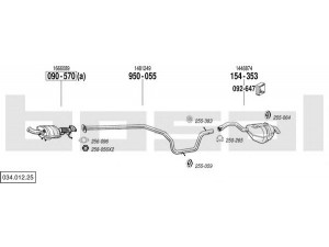 BOSAL 034.012.25 išmetimo sistema 
 Išmetimo sistema -> Išmetimo sistema, visa