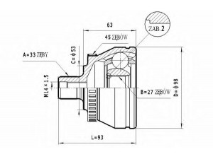 STATIM C.322 jungčių komplektas, kardaninis velenas 
 Ratų pavara -> Sujungimai/komplektas
3B0498099B