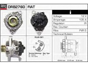 DELCO REMY DRB2760 kintamosios srovės generatorius 
 Elektros įranga -> Kint. sr. generatorius/dalys -> Kintamosios srovės generatorius
46432413, 46791695, 46813063, 46832123