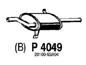 FENNO P4049 galinis duslintuvas 
 Išmetimo sistema -> Duslintuvas
20100-53A02, 20100-87A04, 20100-93A04