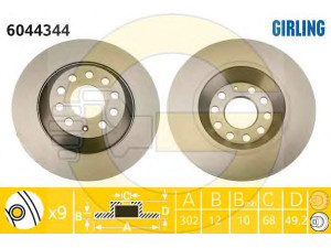 GIRLING 6044344 stabdžių diskas 
 Dviratė transporto priemonės -> Stabdžių sistema -> Stabdžių diskai / priedai
4F0615601E