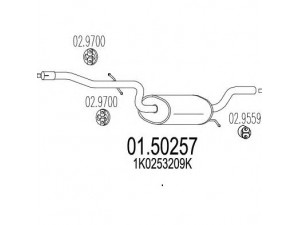 MTS 01.50257 vidurinis duslintuvas 
 Išmetimo sistema -> Duslintuvas
1K0253209K