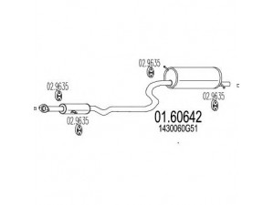 MTS 01.60642 galinis duslintuvas 
 Išmetimo sistema -> Duslintuvas
1430060G51