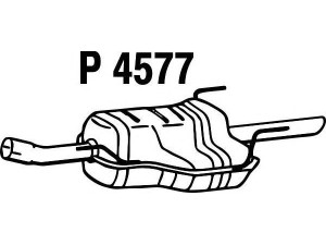 FENNO P4577 galinis duslintuvas 
 Išmetimo sistema -> Duslintuvas
5852250, 5852258, 5852433, 5852437
