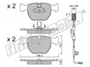 fri.tech. 575.0W stabdžių trinkelių rinkinys, diskinis stabdys 
 Techninės priežiūros dalys -> Papildomas remontas