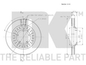 NK 313435 stabdžių diskas 
 Dviratė transporto priemonės -> Stabdžių sistema -> Stabdžių diskai / priedai
517124F000, 581294A200