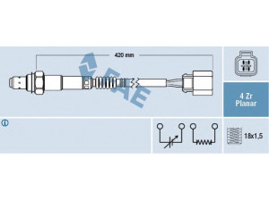 FAE 77288 lambda jutiklis 
 Elektros įranga -> Jutikliai
39210-22610, 39210-22620, 39210-23750