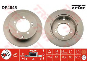 TRW DF4845 stabdžių diskas 
 Dviratė transporto priemonės -> Stabdžių sistema -> Stabdžių diskai / priedai
MB895200, MB928716, MB895200, MB928716