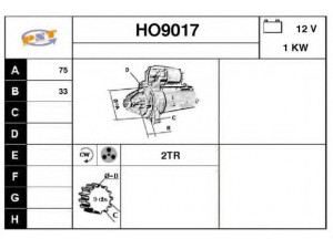 SNRA HO9017 starteris 
 Elektros įranga -> Starterio sistema -> Starteris
DSDH9, DSDHG