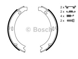 BOSCH 0 986 487 582 stabdžių trinkelių komplektas, stovėjimo stabdis 
 Stabdžių sistema -> Rankinis stabdys
05096 552AA, 5096 552AA, 203 420 01 20