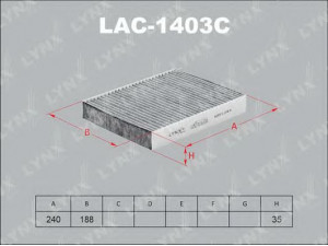 LYNXauto LAC-1403C filtras, salono oras 
 Techninės priežiūros dalys -> Techninės priežiūros intervalai
1204459, 1204464, 1227741, 1353269
