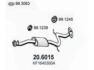 ASSO 20.6015 vidurinis duslintuvas 
 Išmetimo sistema -> Duslintuvas
KF1640300A, KF1640300A9S