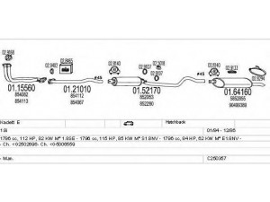 MTS C250357005505 išmetimo sistema 
 Išmetimo sistema -> Išmetimo sistema, visa