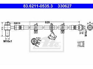 ATE 83.6211-0535.3 stabdžių žarnelė 
 Stabdžių sistema -> Stabdžių žarnelės
163 420 25 48