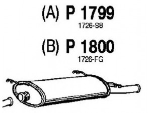 FENNO P1800 galinis duslintuvas 
 Išmetimo sistema -> Duslintuvas
1726-FG, 1726-X6