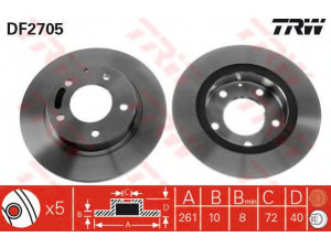TRW DF2705 stabdžių diskas 
 Dviratė transporto priemonės -> Stabdžių sistema -> Stabdžių diskai / priedai
3415598, 3898004, F32Z2C026A, G0YN26251