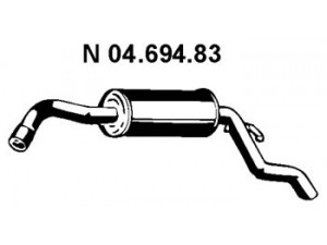 EBERSPÄCHER 04.694.83 galinis duslintuvas 
 Išmetimo sistema -> Duslintuvas
6 750 189, 6 812 220, 7 243 485