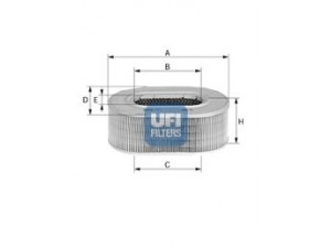 UFI 27.255.00 oro filtras 
 Techninės priežiūros dalys -> Techninės priežiūros intervalai
1276825, 1276825-5