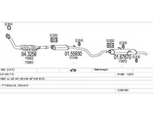 MTS C260190006089 išmetimo sistema 
 Išmetimo sistema -> Išmetimo sistema, visa