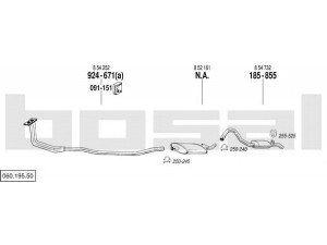 BOSAL 060.195.50 išmetimo sistema 
 Išmetimo sistema -> Išmetimo sistema, visa