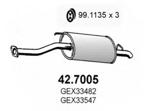 ASSO 42.7005 galinis duslintuvas 
 Išmetimo sistema -> Duslintuvas
GEX33482, GEX33547, WCG10006, WCG10006EVA