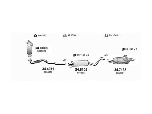 ASSO ART3531 išmetimo sistema 
 Išmetimo sistema -> Išmetimo sistema, visa