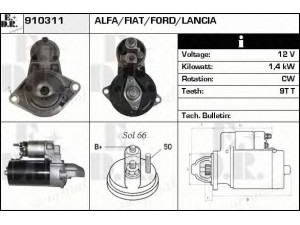 EDR 910311 starteris 
 Elektros įranga -> Starterio sistema -> Starteris
51810307, 51916170, 1726350, BS51-11000-BA