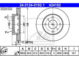 ATE 24.0124-0192.1 stabdžių diskas 
 Dviratė transporto priemonės -> Stabdžių sistema -> Stabdžių diskai / priedai
4605A068, 454 420 00 01