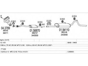 MTS C250003003381 išmetimo sistema 
 Išmetimo sistema -> Išmetimo sistema, visa